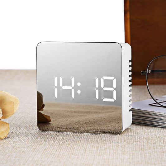 Digital LED multi-function mirror clock