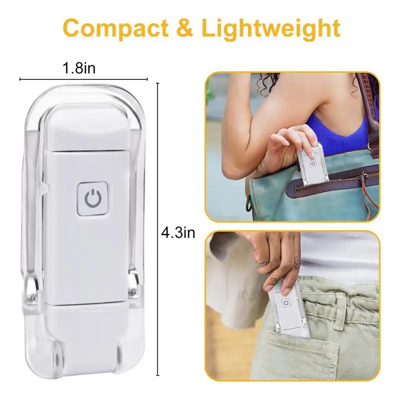 Mini LED Clip Book Light USB Rechargeable Book Reading Light Brightness Adjustable Eye Protection Portable Bookmark Read Light