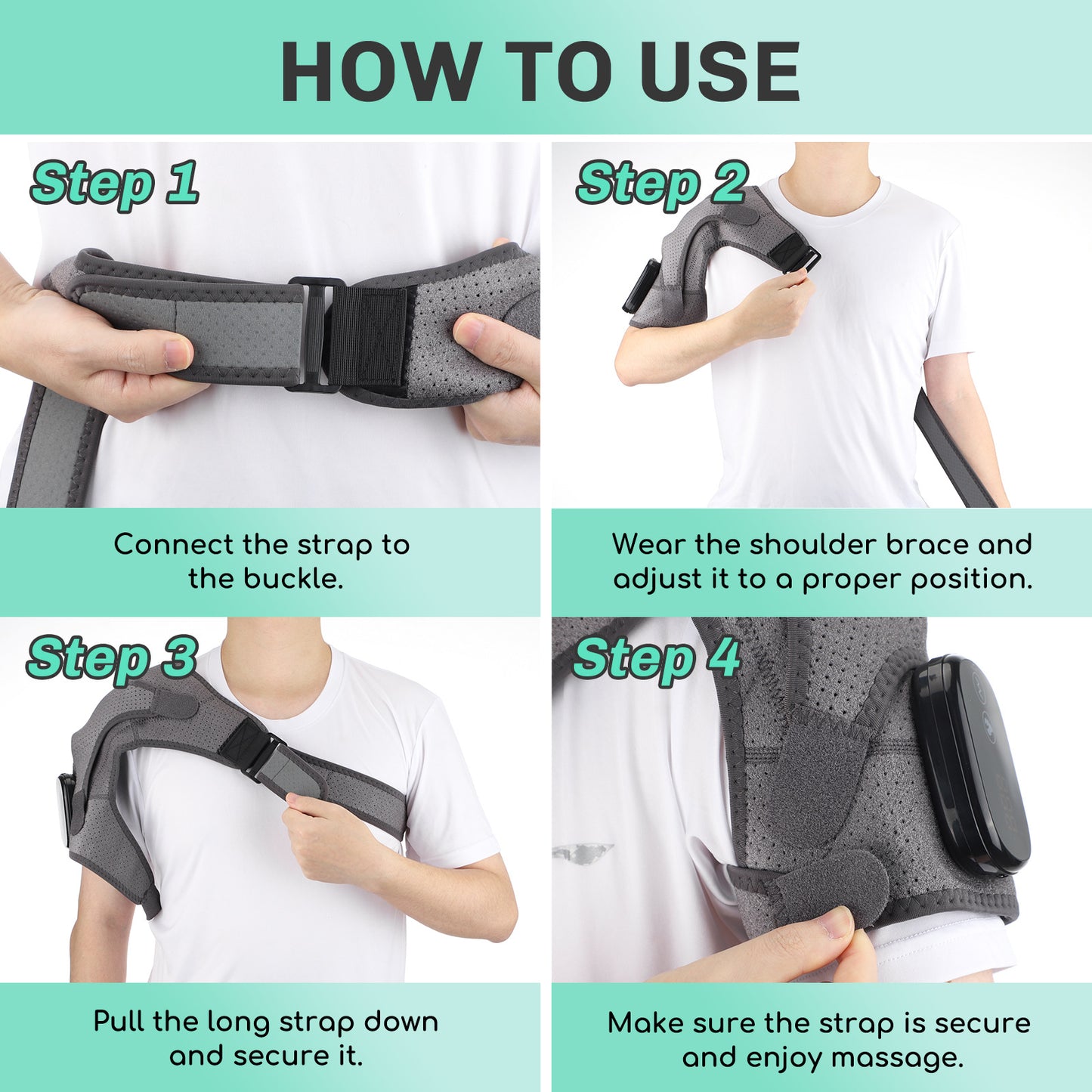 Electric Shoulder Pad For Middle-aged And Elderly Neck And Shoulder Joint Strain Heating Vibration Massage Pad
