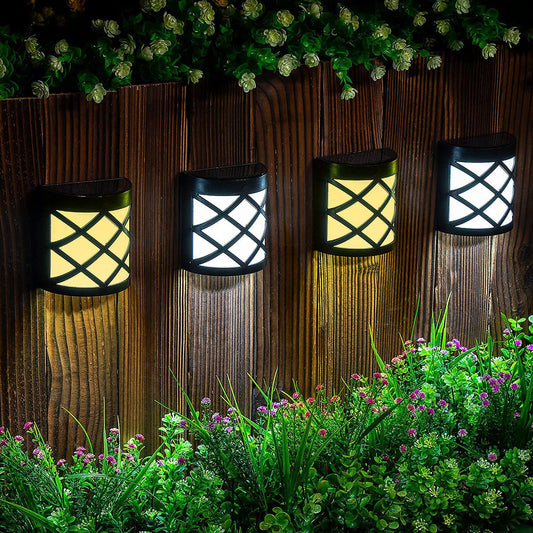 Solar Wall Lamp Fence Light LED Fence RGB Colorful Atmosphere Light Garden Garden Light Outdoor Waterproof Night Light