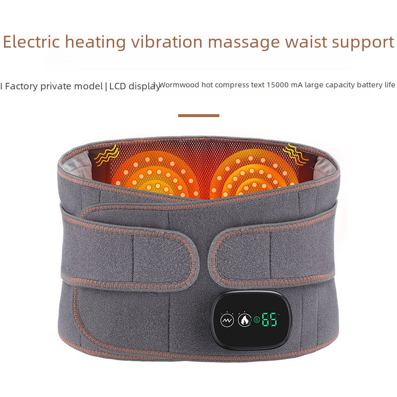 Factory Private Model Electric Heating Massage Waist Belt Artemisia Red Light Heating Large Capacity Battery Palace Warmer