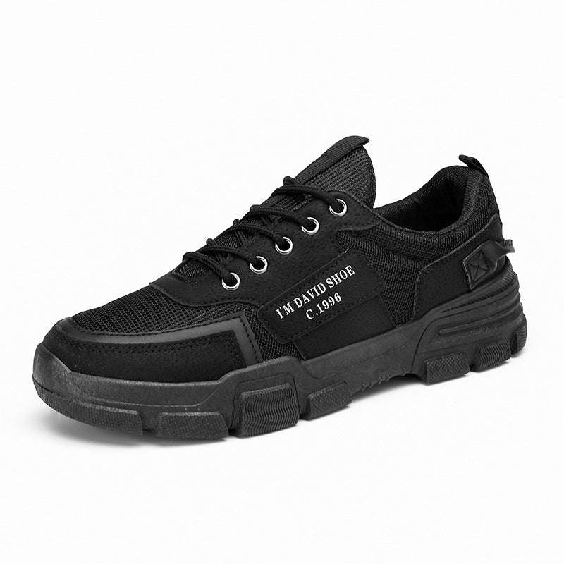 Men's Shoes Outdoor Non-slip Light Work Wear-resistant Black Sneakers Trend Sports Casual Breathable Labor Insurance Tide Shoes