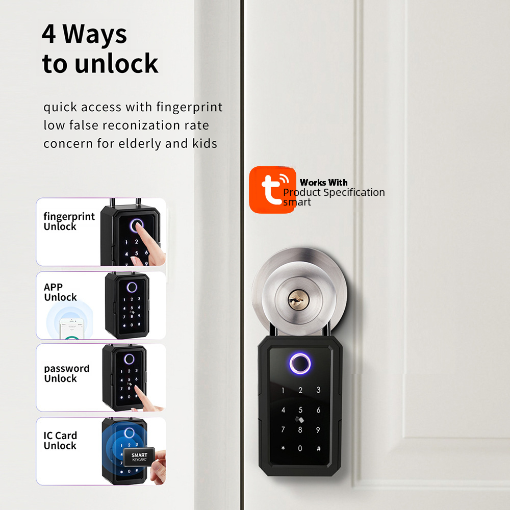 Graffiti Smart Bluetooth Lock Box Remote Unlocking Key Box Fingerprint Unlocking Box Key Box Anti-lost